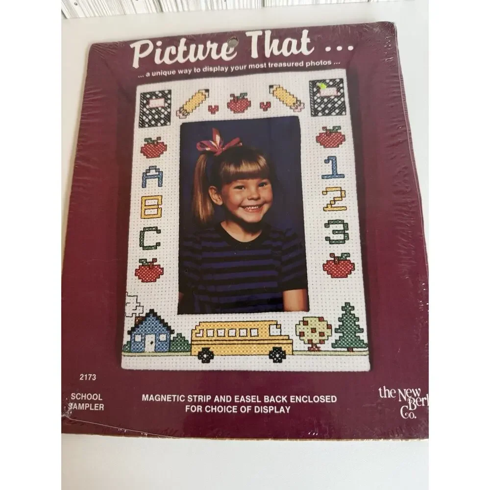 NEW The New Berlin Co PICTURE THAT… School Sampler #2173 Cross-Stitch Kit NEW